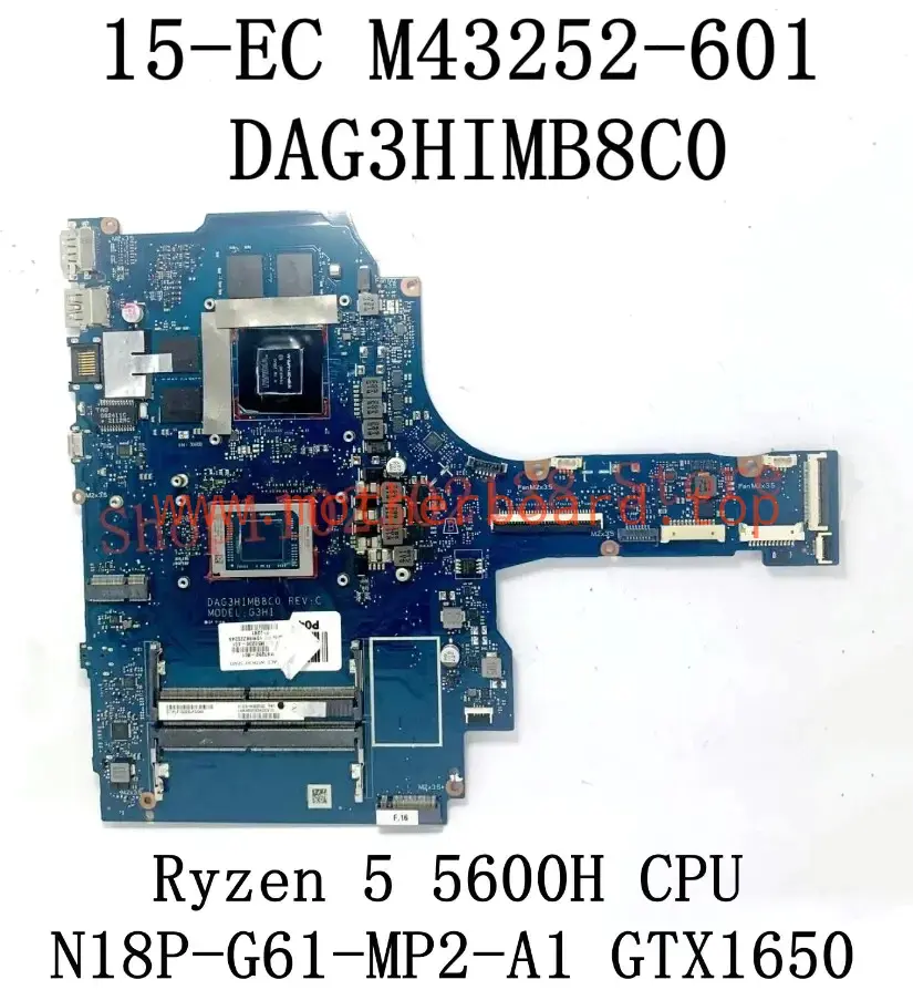 DAG3HIMB8C0 Motherboard For HP 15-EC With R5 5600H CPU N18P-G61-MP2-A1 GTX1650