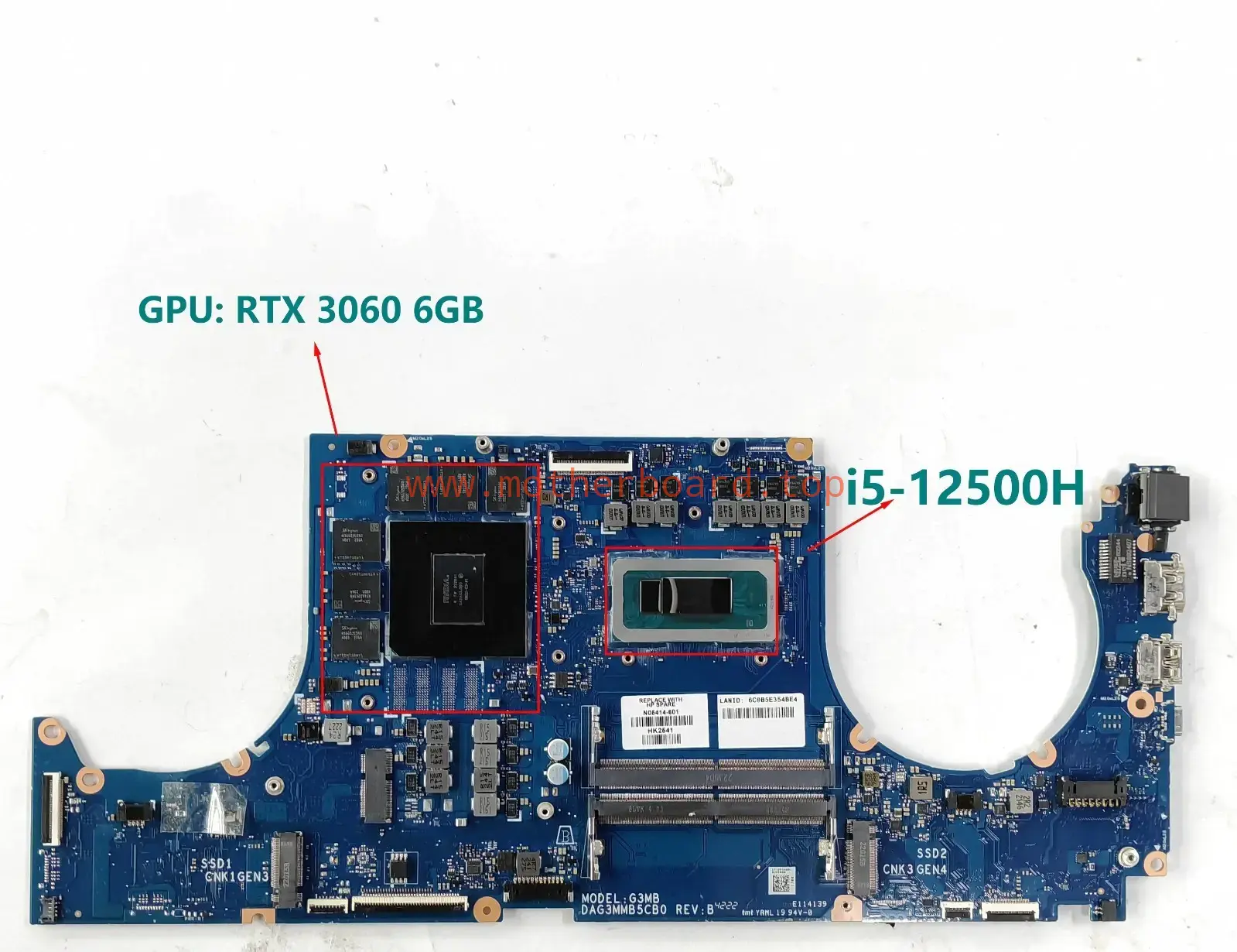 DAG3MBMBCD0 For HP 16-D i5-12500H RTX 3060 6GB N05414-001 Motherboard