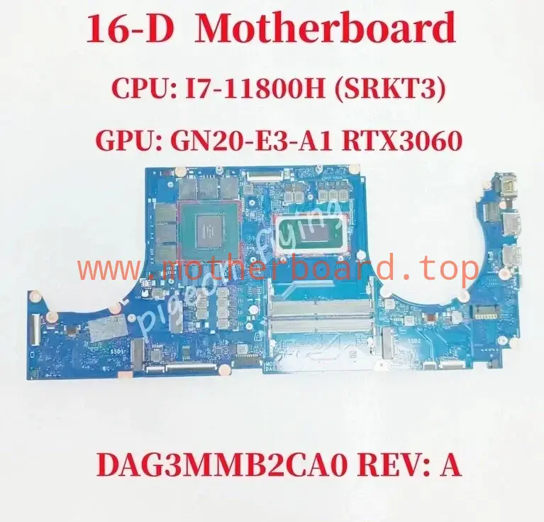 DAG3MMB2CA0 REV : A For HP 16-D Laptop Motherboard I7-11800H SRKT3 GN20-E3-A1 #c