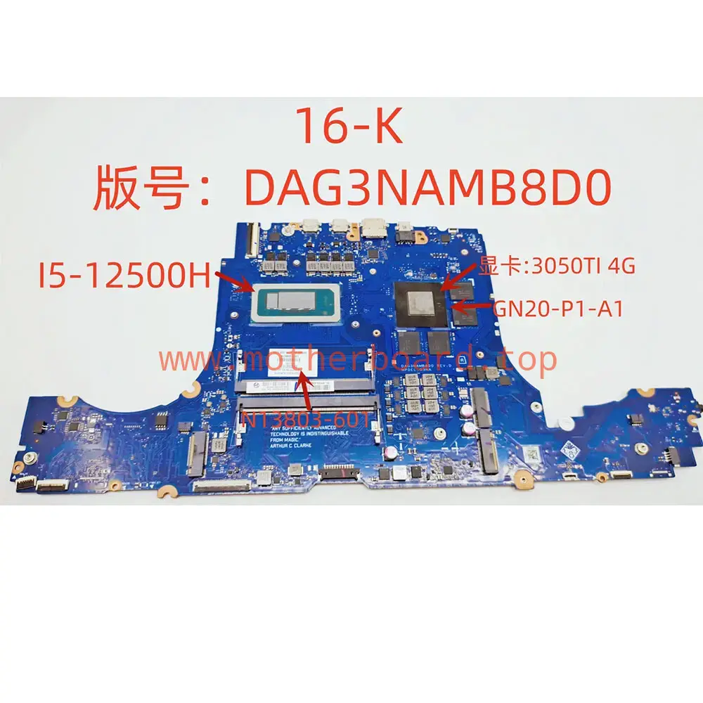 For HP TPN-Q280 16-K i5-12500H RTX3050Ti 4G Motherboard DAG3NAMB8D0 N13803-001