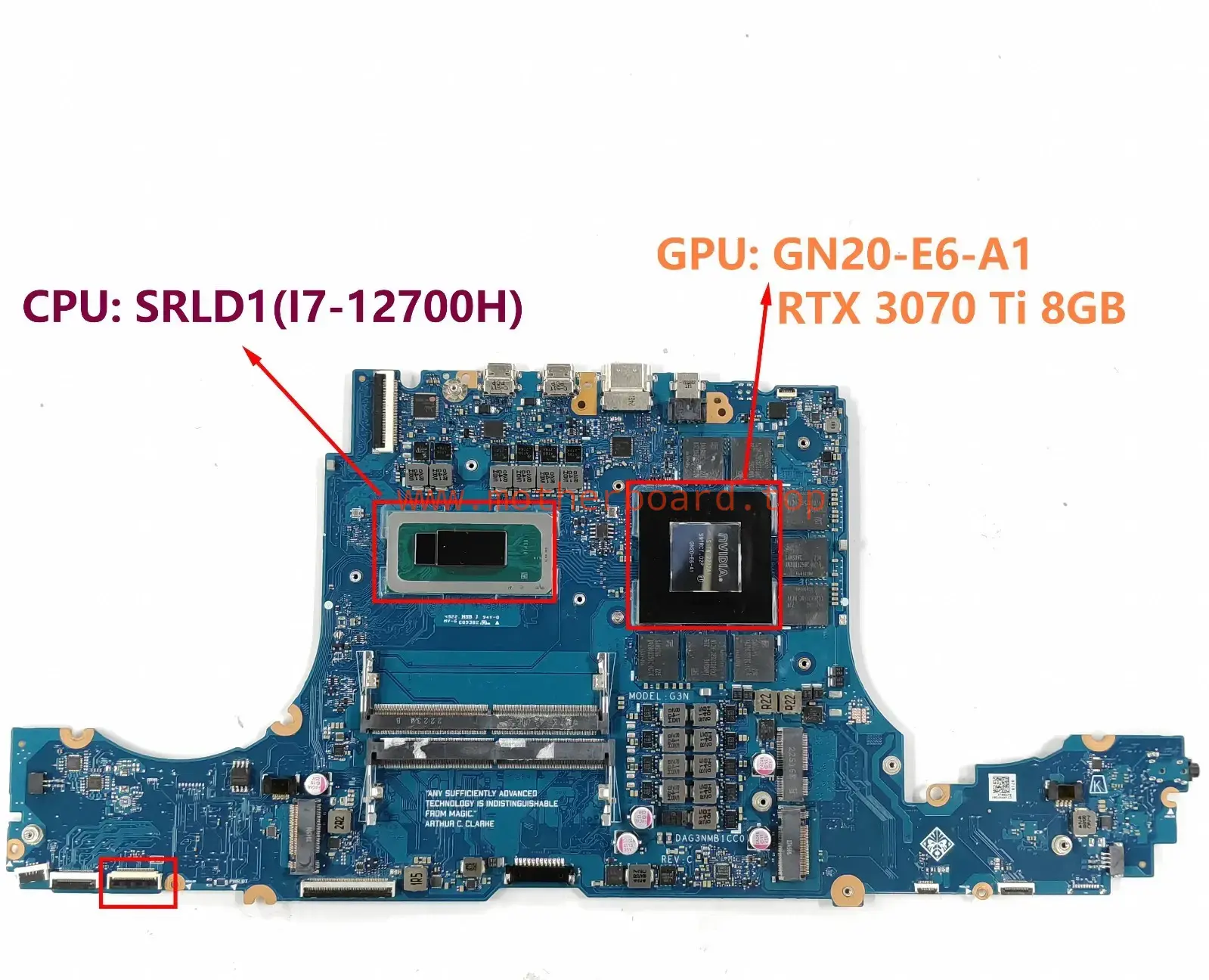 DAG3NMB1CC0 For HP 16-K I5 I7 3060 3070 TI 6G 8G Motherboard 3