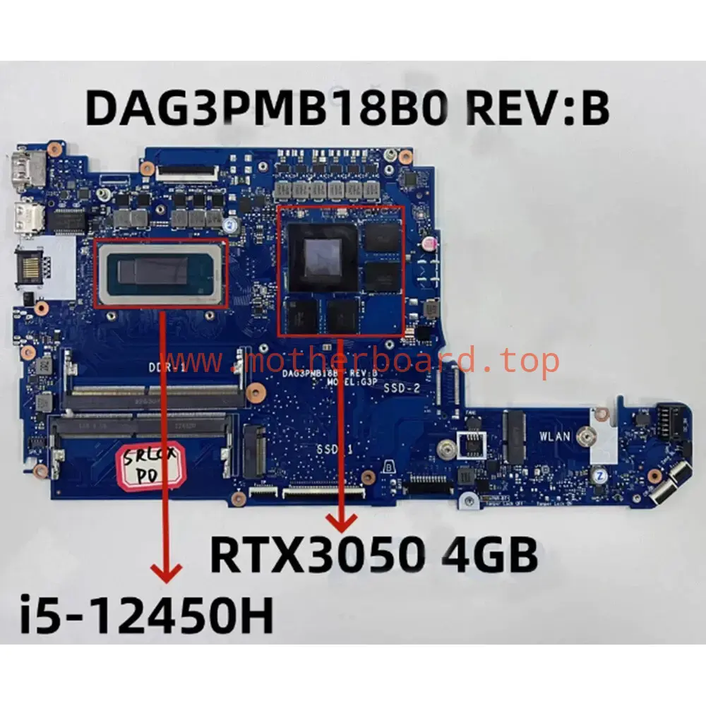 For HP 15-FA i5-12450H RTX3050 4GB Laptop Motherboard DAG3PMB18B0 REV:B