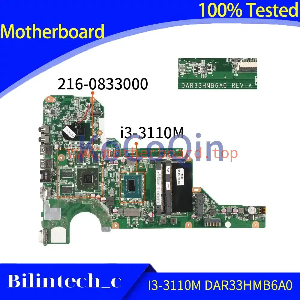 FOR HP Pavillion G4-2000 G6-2000 Motherboard I3-3110M 216-0833000 DAR33HMB6A0 *L