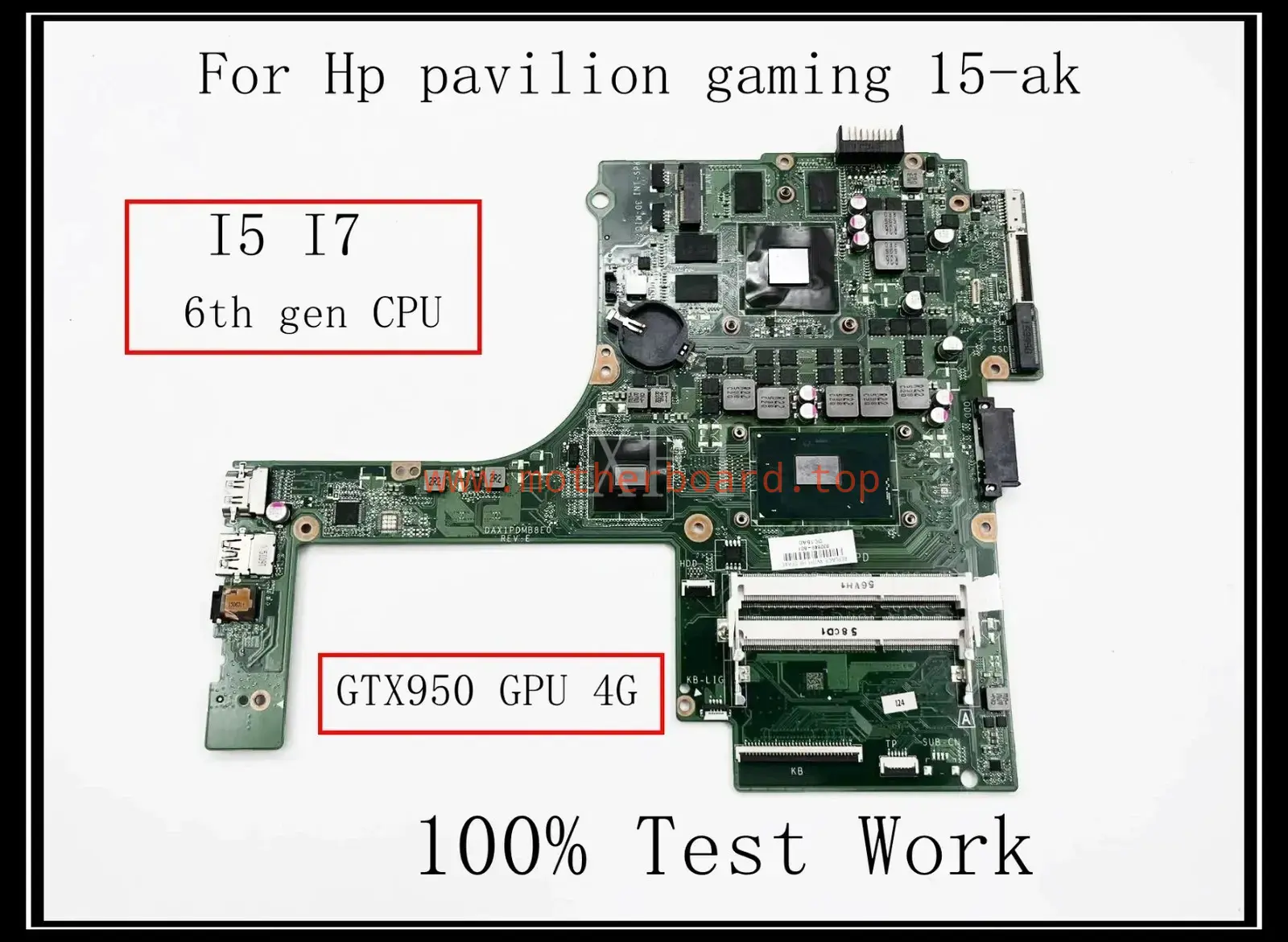 DAX1PDMB8E0 For HP Pavilion Gaming 15-ak Motherboard I5-6300HQ/I7-6700HQ GTX950