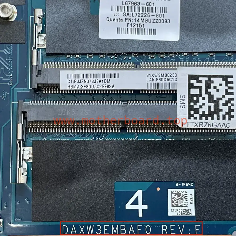 DAXW3EMBAF0 For HP ZBOOK 17 G6 Laptop Motherboard CPU I7-9750H SRF6U L67963-601 3