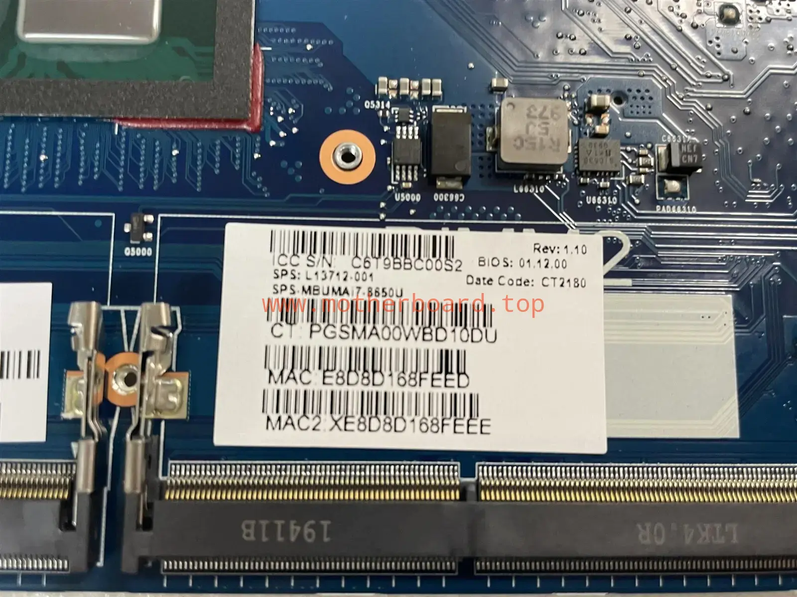 For HP EliteBook 830 836 G5 Motherboard L13712-001 601 L13711 Intel I7 - READ 3