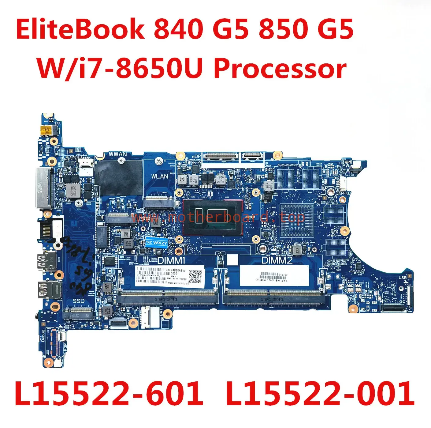 Laptop Motherboard For HP 840 G5 I7-8650U L15522-601 6050A2945601-MB-A01 2