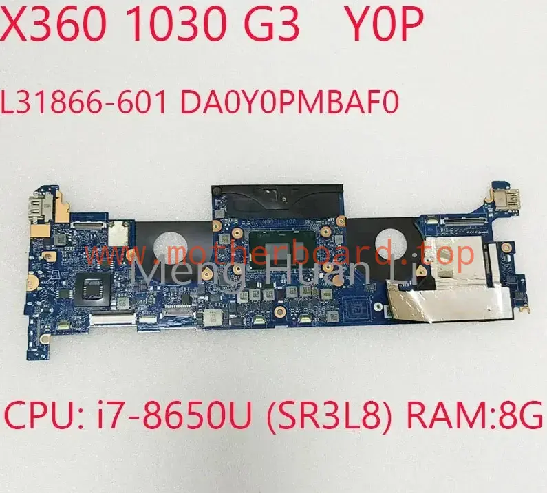 L31866-601 For HP ElitebooK X360 1030 G3 Motherboard CPU i7-8650U 8G DA0Y0PMBAF0 2