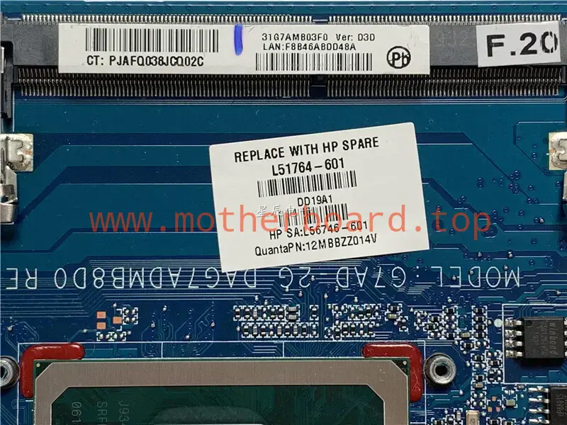 For HP Pavilion 14-CE With i5-8265U Laptop Motherboard L51764-601 2