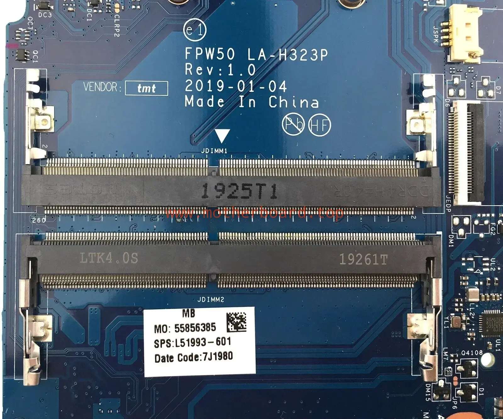 L51993-601 L51993-001 LA-H323P For HP 15-DW 15S-DR 15S-DU Motherboard w/I7-8565U 3