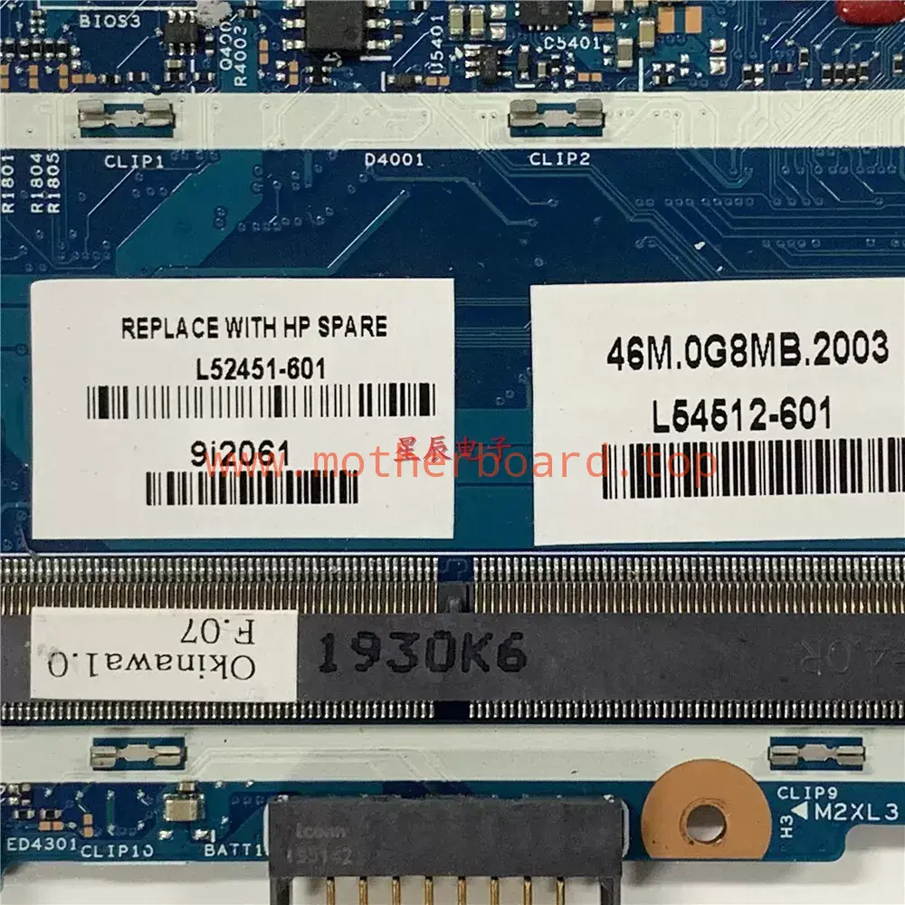 For HP ENVY 17-CE 17t-ce Motherboard PN L52451-601 i7-8565U DSC 4GB 2