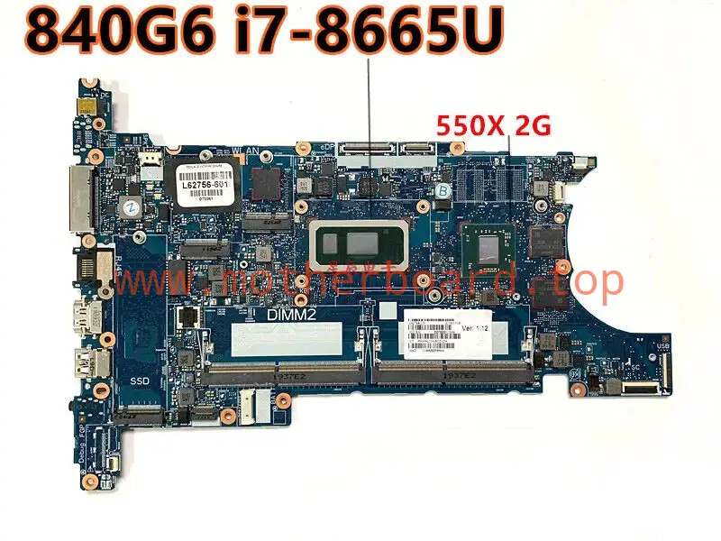 L62756-001 For HP EliteBook 840 G6 850 G6 Motherboard I7-8665U 2G L62756-601