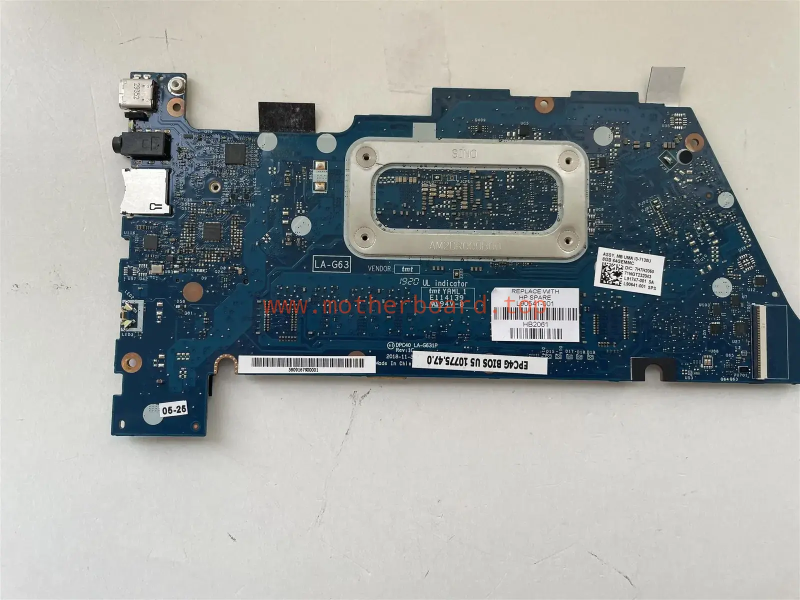 For HP Chromebook x360 14E G1 L90541-001 Motherboard Intel i3-7130U 8GB 64G eMMC 2