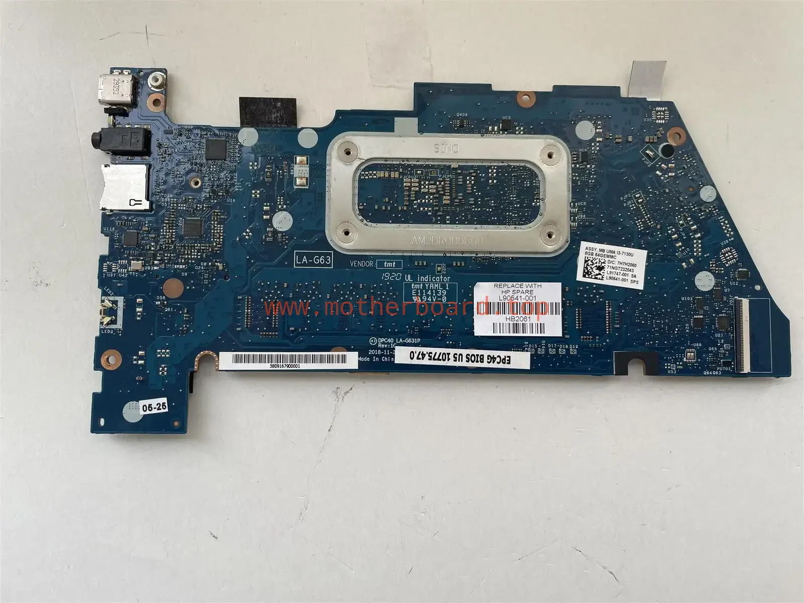 For HP Chromebook x360 14E G1 L90541-001 Motherboard Intel i3-7130U 8GB 64G eMMC 3