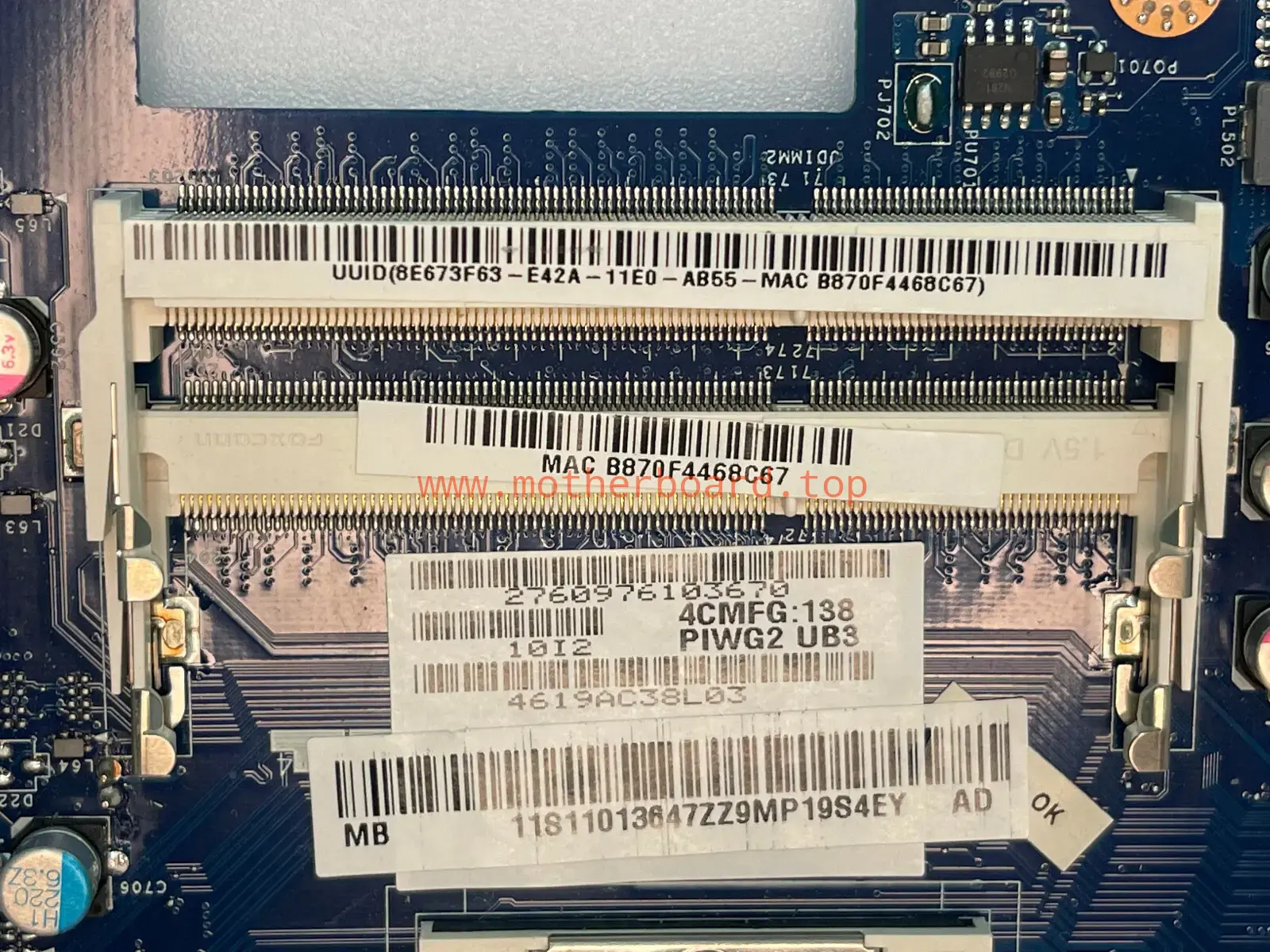 Lenovo G570 NOTEBOOK PIWG2 LA-6753P Motherboard HM65 PGA989 DDR3 HD6370 512M 4