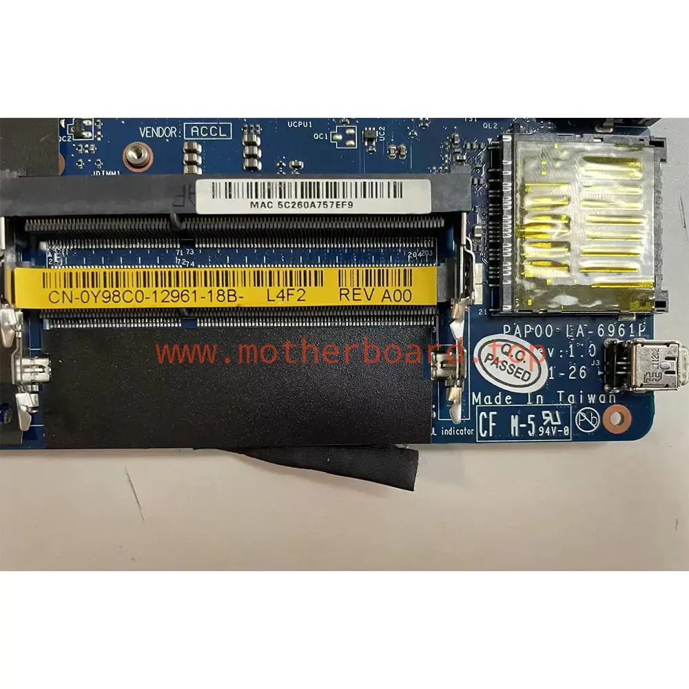 For Dell Alienware M11X R3 i7-2637M/i7-2617M Motherboard LA-6961P 0VWD41/0Y98C0 4