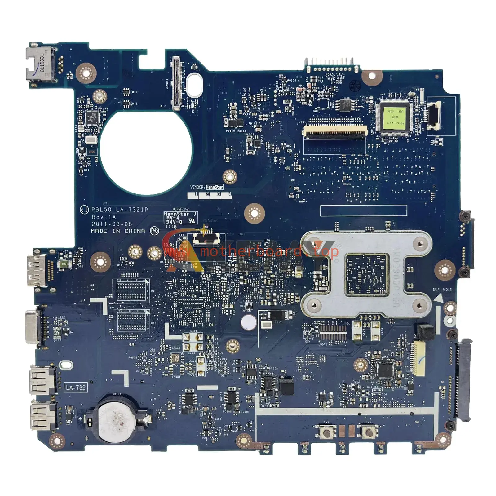 LA-7321P Laptop Motherboard For ASUS K43B K43U X43B X43U Mainboard With CPU 2