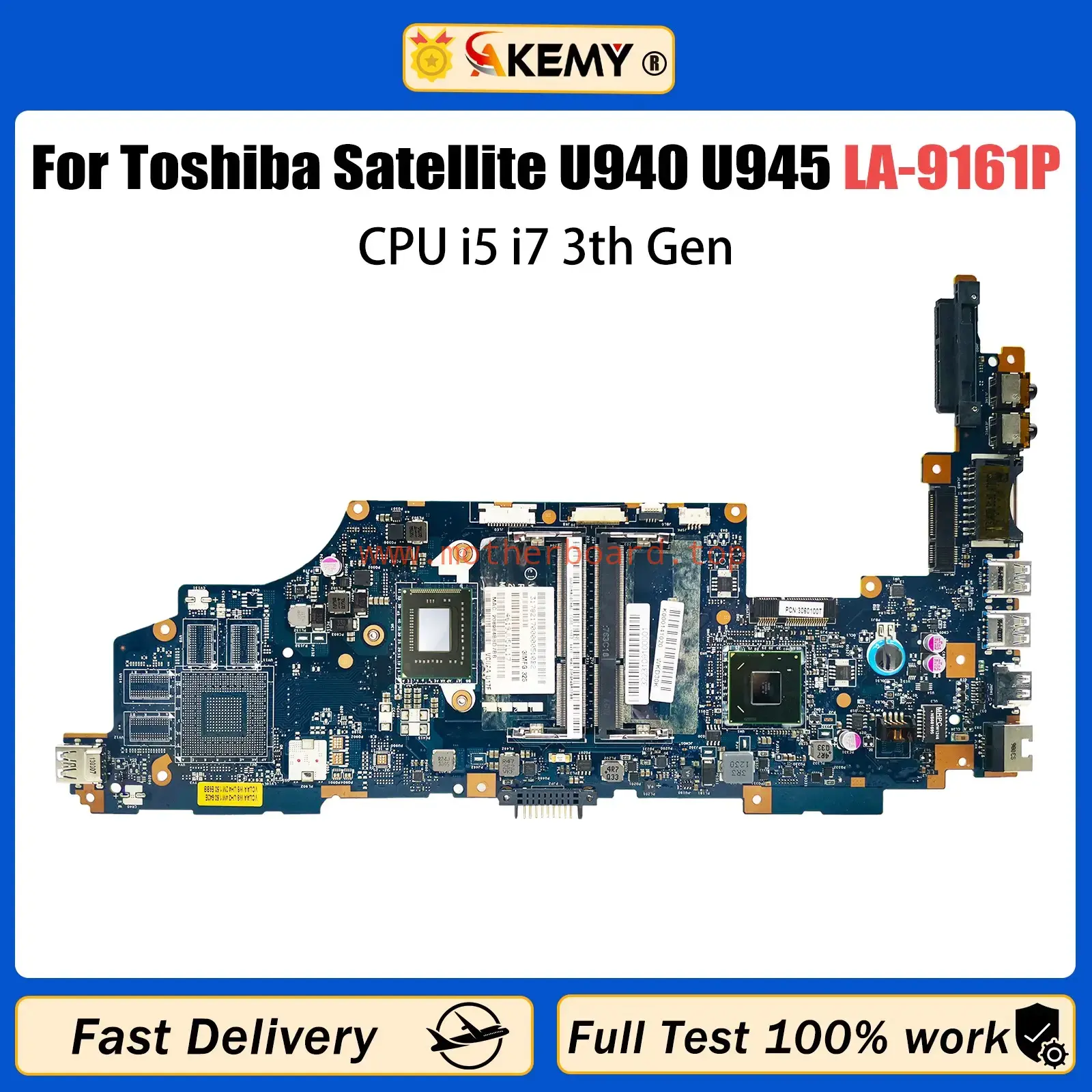 For Toshiba Mainboard Satellite Satellite U940 U945 Laptop Motherboard LA-9161P