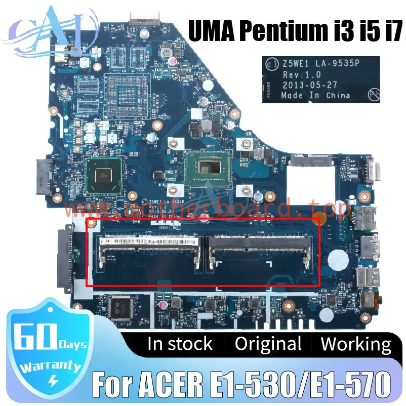 LA-9535P For ACER E1-530/E1-570 Laptop Motherboard UMA Pentium I3 I5 I7 NBMEQ110