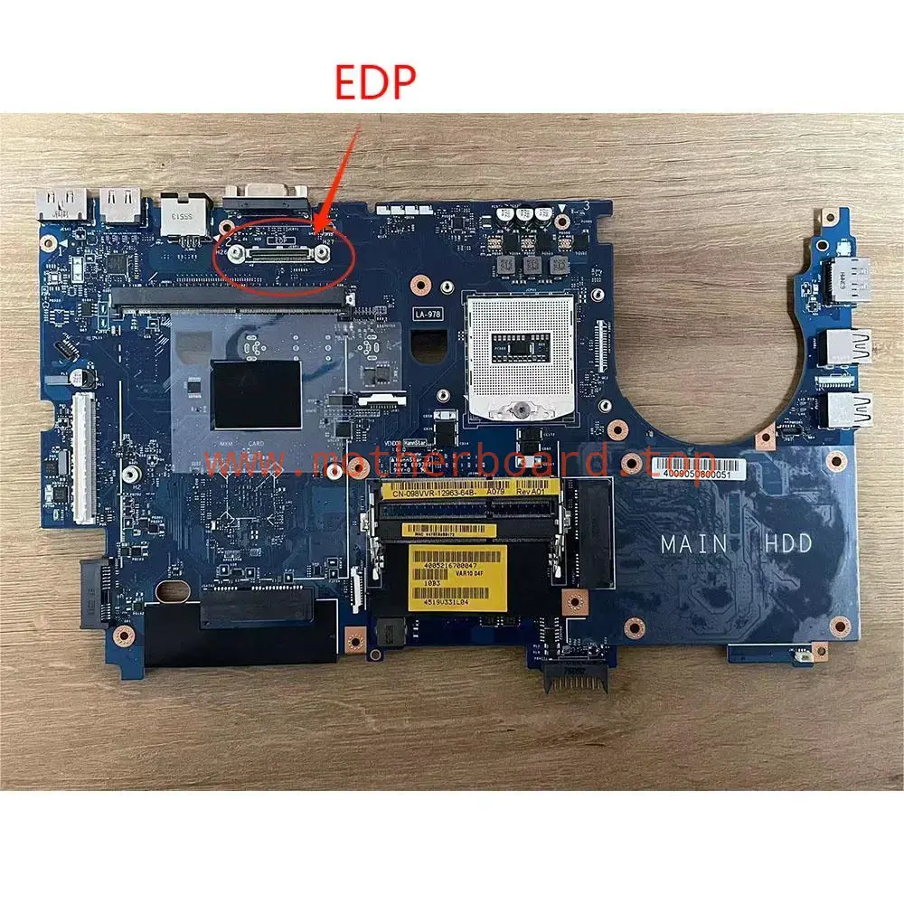FOR DELL Precision M6800 Laptop Motherboard 098VVR VAR10 LA-9782P EDP Interface 2