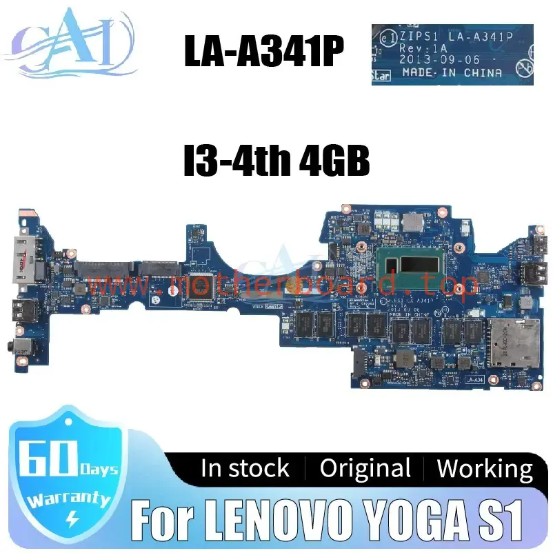 LA-A341P For LENOVO Thinkpad YOGA S1 Laptop Motherboard 04X5232 00HT157 I3-4 4GB
