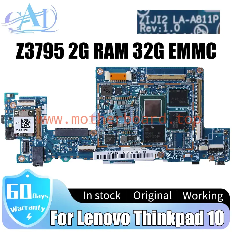 Fru 00HW376 For Lenovo Thinkpad 10 Laptop Motherboard LA-A811P CPU Z3795 2G RAM