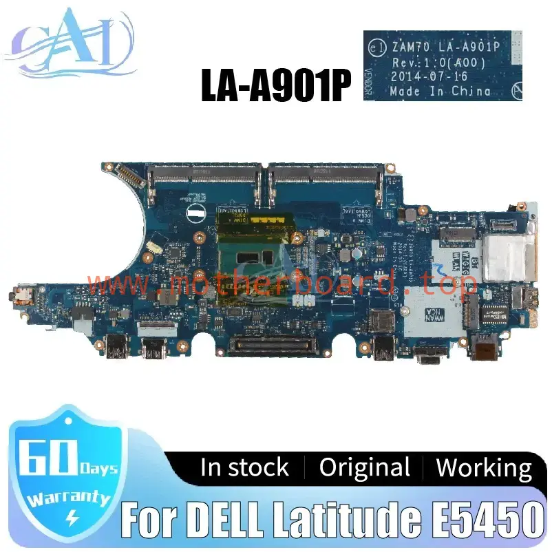 LA-A901P For DELL Latitude E5450 Laptop Motherboard 00J6V1 07YWD9 3755U I3-5010U