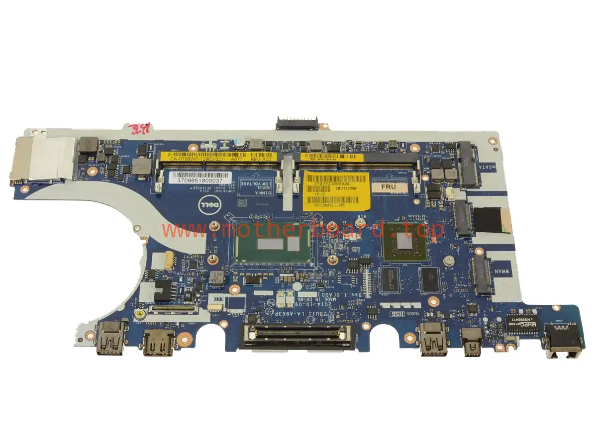 For Dell Latitude E7450 i5-5200U Laptop Motherboard LA-A963P 0796WF