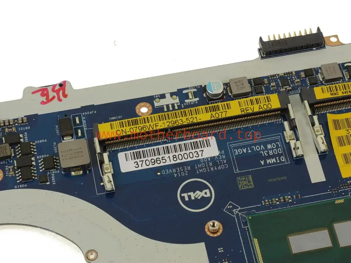 For Dell Latitude E7450 i5-5200U Laptop Motherboard LA-A963P 0796WF 3