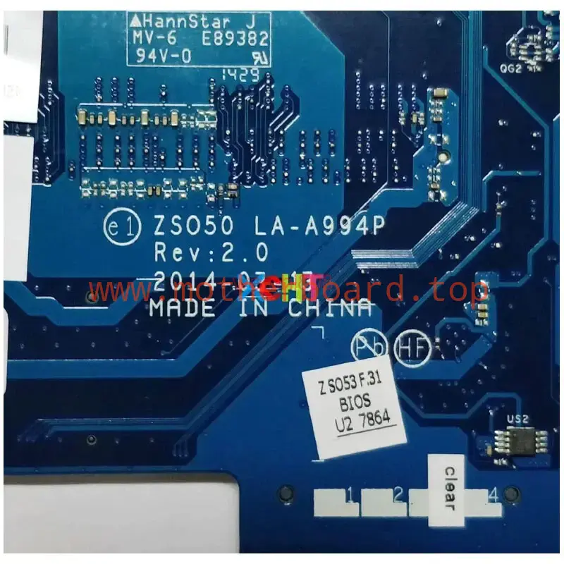 For HP 250 NoteBook N3530 CPU Laptop Motherboard 774712-501 774712-001 LA-A994P 4