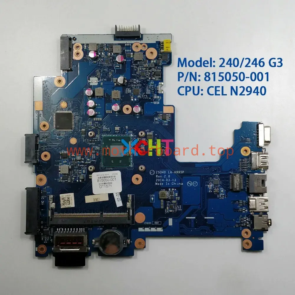 815050-001/601 For HP Laptop 240/246 G3 w N2940 CPU ZSO40 LA-A995P Motherboard