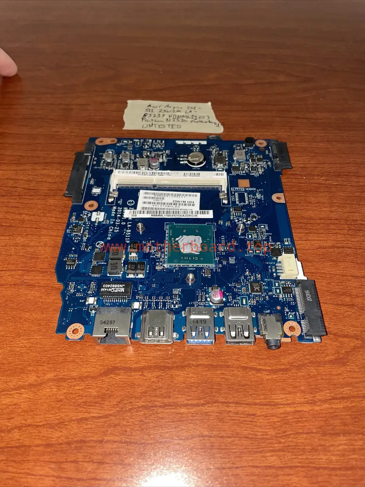 Acer Aspire ES1-511 Z5W1M LA-B511P NBMML11003 Pentium N3530 Motherboard UNTESTED