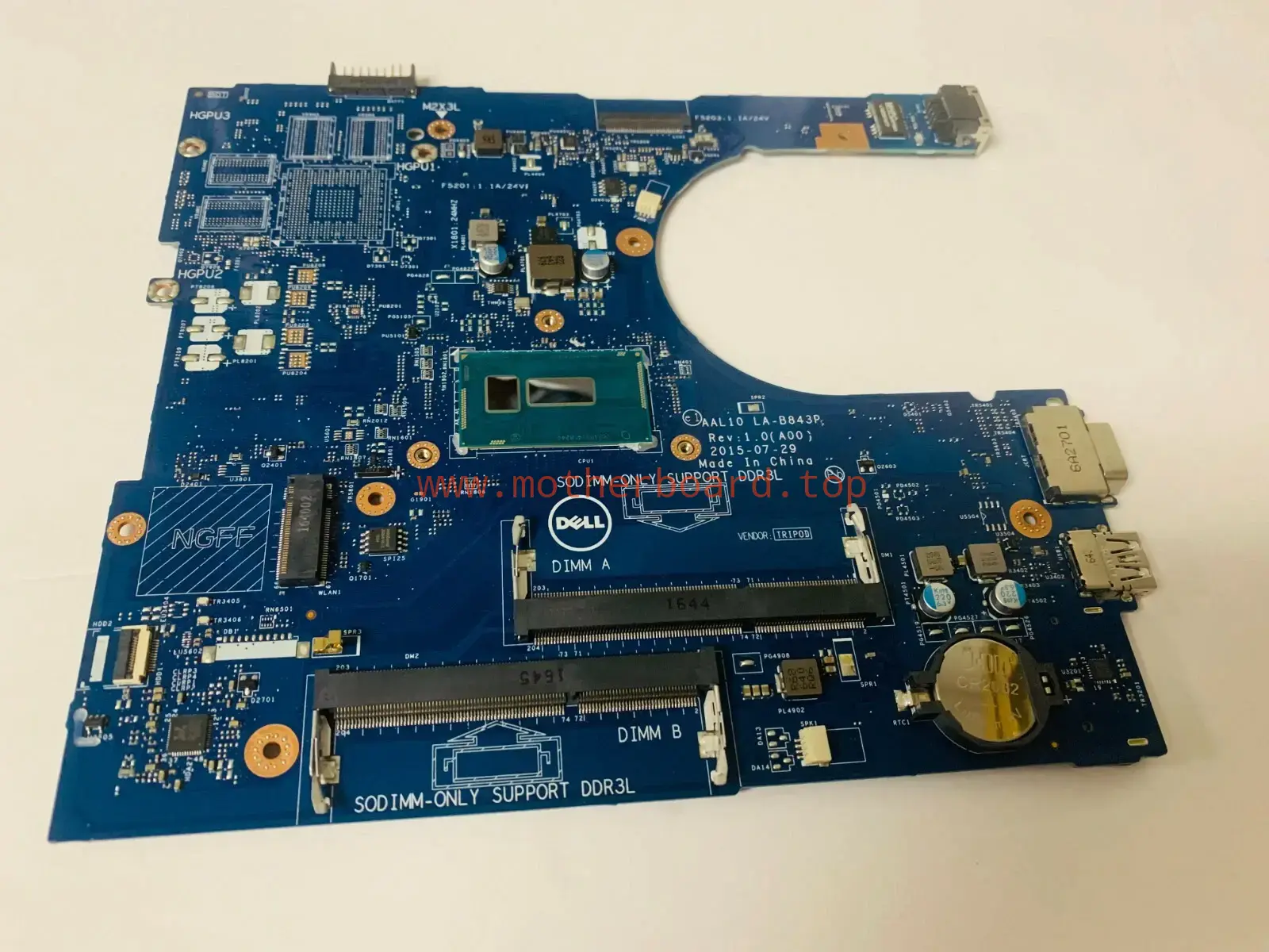 0YF2P3 YF2P3 FOR DELL Latitude 5558 Motherboard I3-5005U LA-B843P