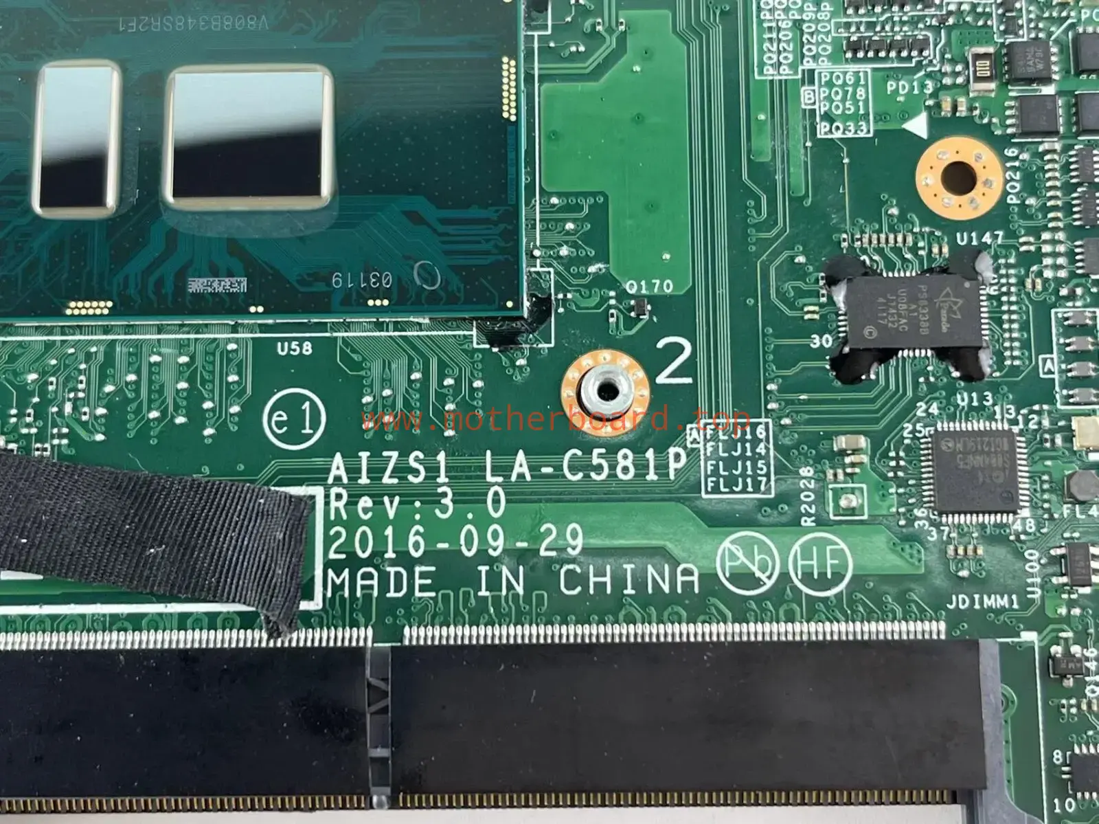 FRU: 01LV837 LA-C581P for Lenovo ThinkPad Y0GA 260 Laptop Motherboard i7-6600u 4