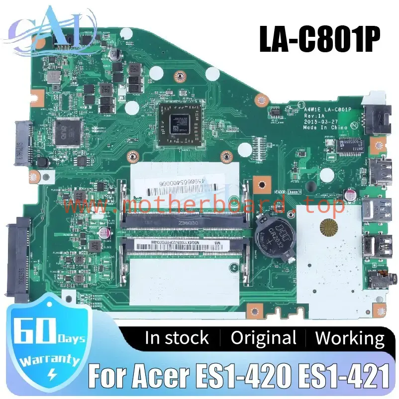 For Acer ES1-420 ES1-421 Laptop Motherboard LA-C801P NBG6X11005 EM7010 CPU