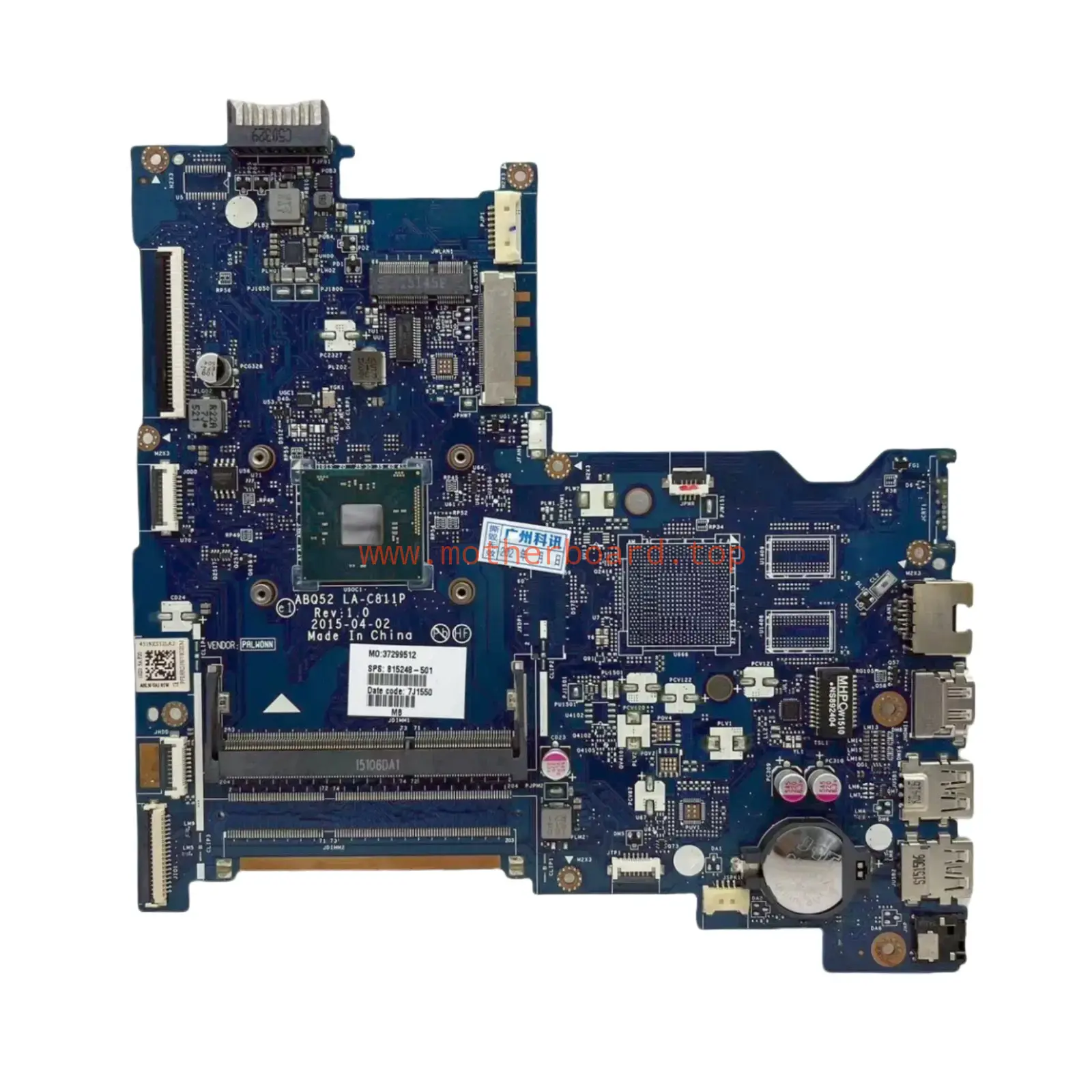 LA-C811P For HP 15-AC Laptop Motherboard 815248-501 UMA With Celeron N3050 CPU
