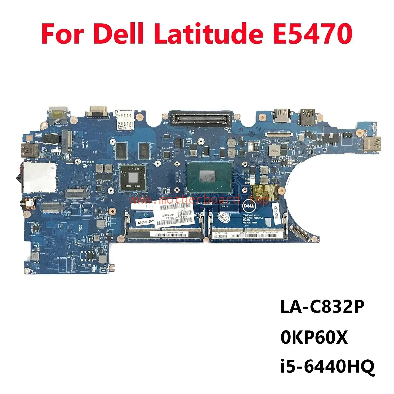 For Latitude E5470 Motherboard System Board LA-C832P i5-6440HQ K20DJ 0KP60X #f