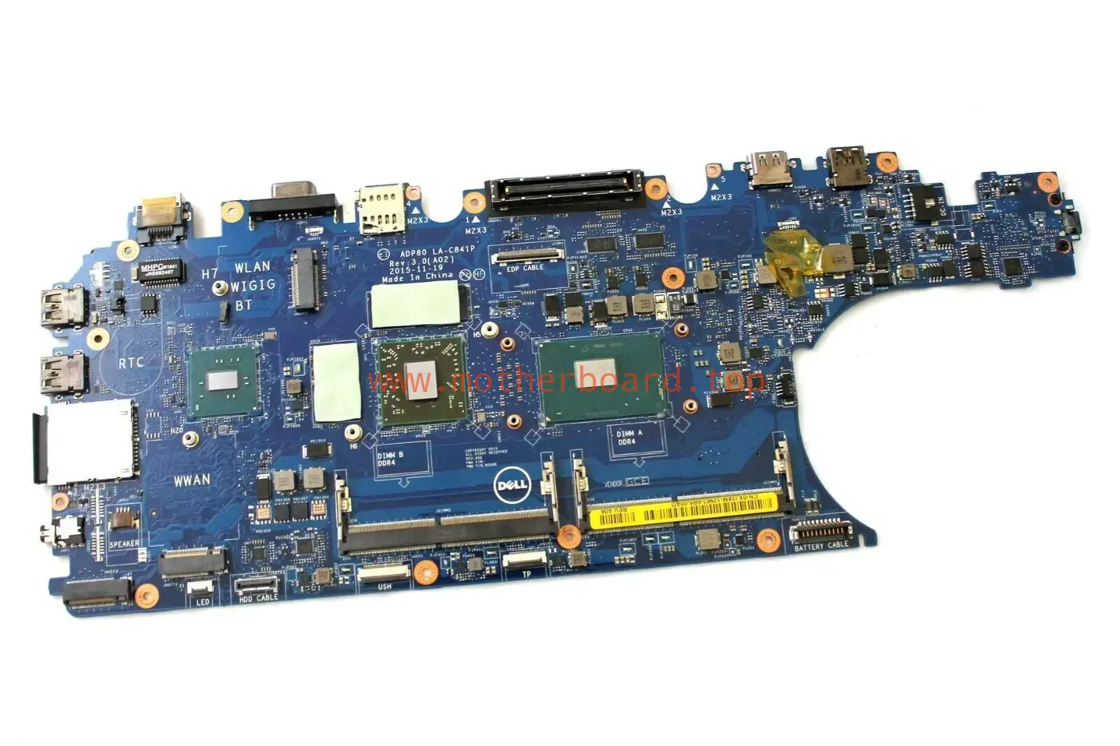 XJ3XM For Dell Precision 3510 Motherboard ADP80 LA-C841P E3-1505M 2GB