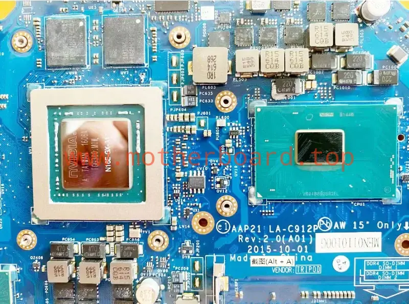 CN-0YRFN8 YRFN8 AAP21 LA-C912P For Dell 15 R2 17 R3 Motherboard w/ I7-6820HK CPU 3
