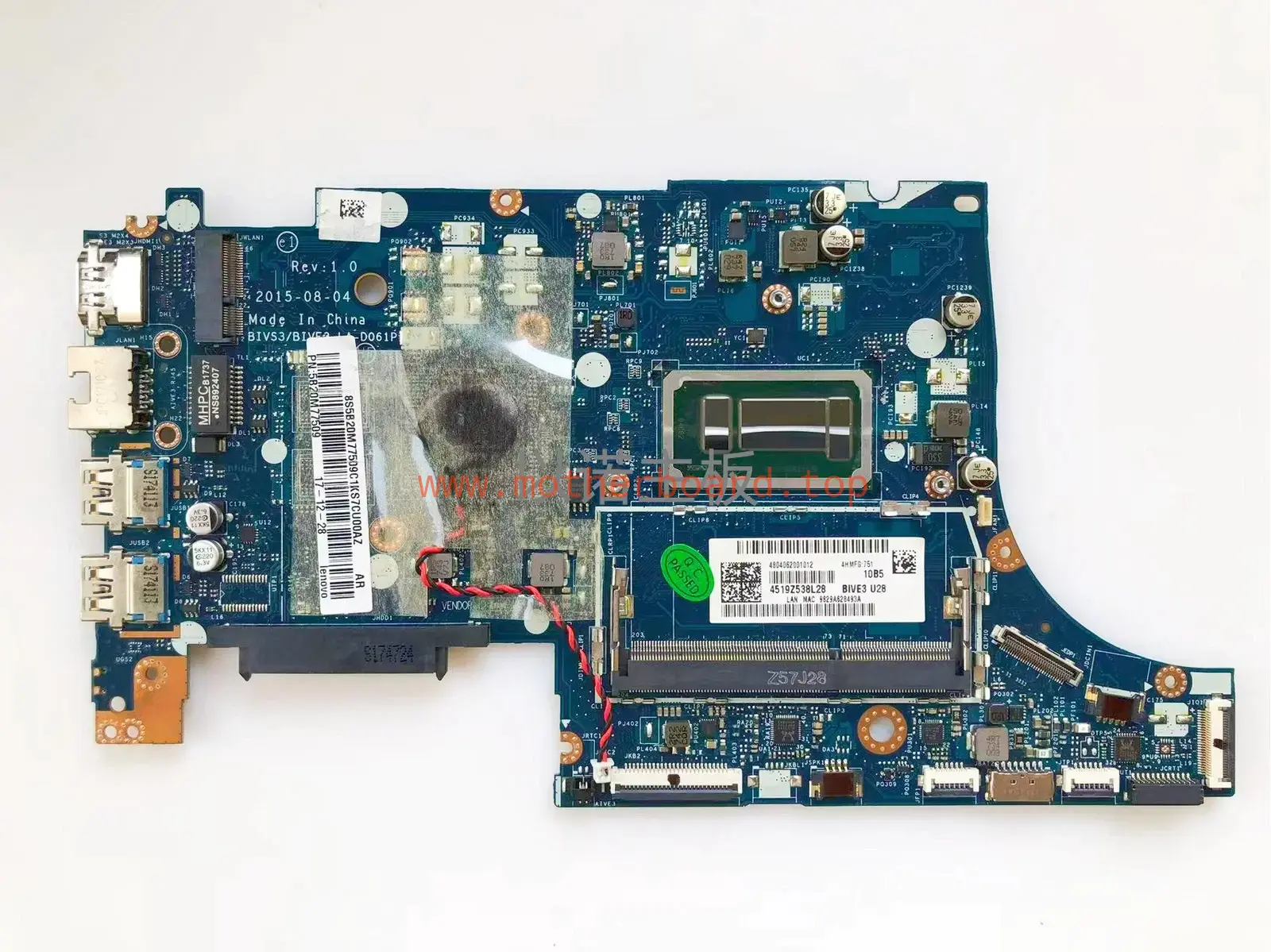 For Lenovo E31-80 motherboard INTEL I3-6006U 5B20M77509 LA-D061P