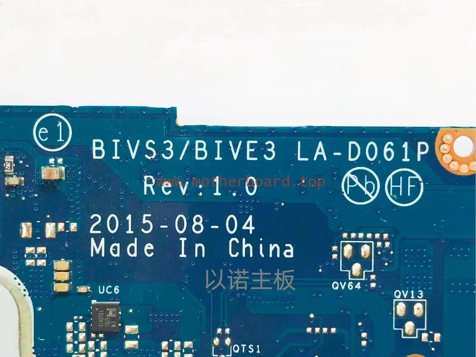 For Lenovo E31-80 motherboard INTEL I3-6006U 5B20M77509 LA-D061P 2