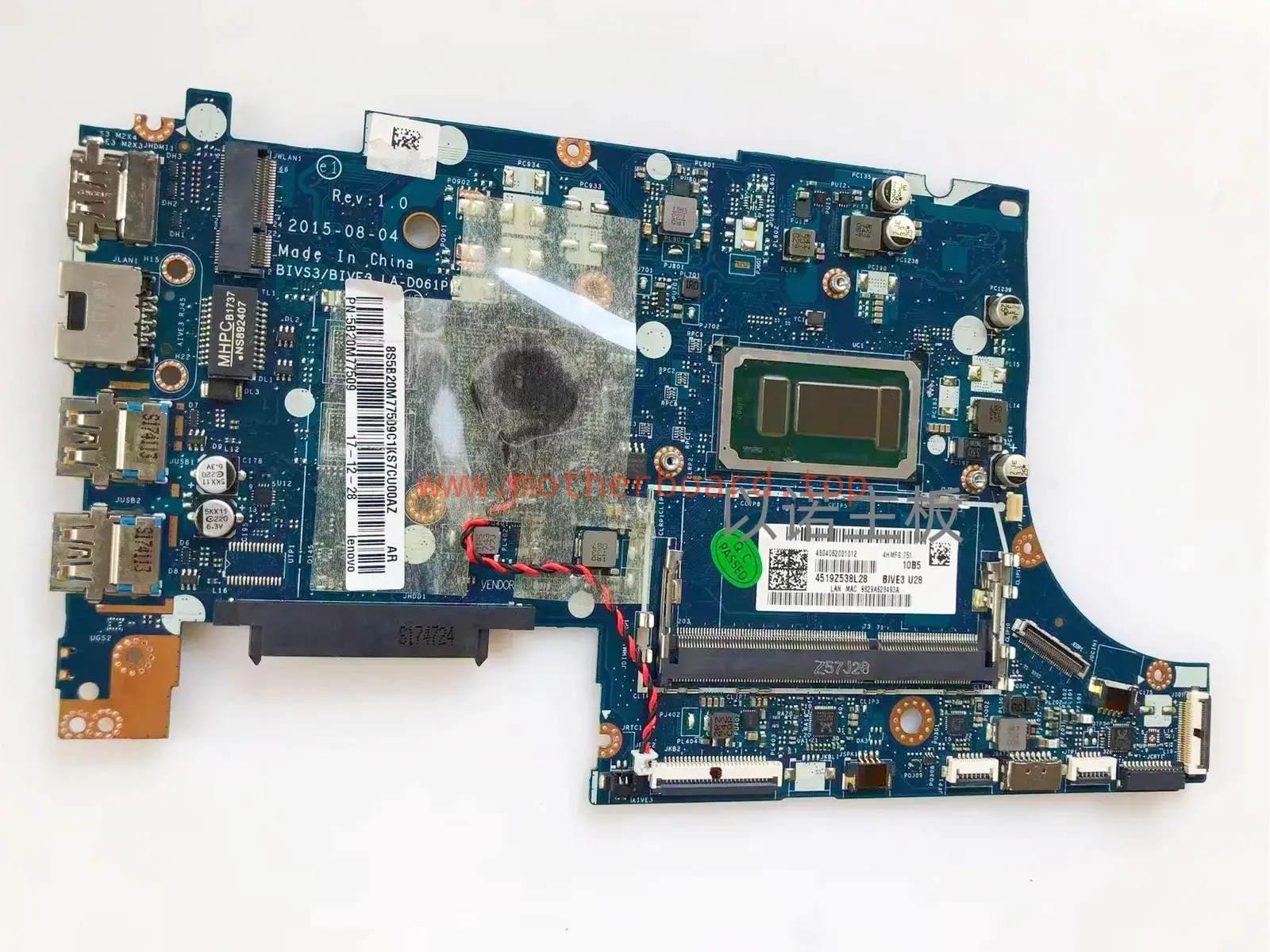 For Lenovo E31-80 motherboard INTEL I3-6006U 5B20M77509 LA-D061P 4