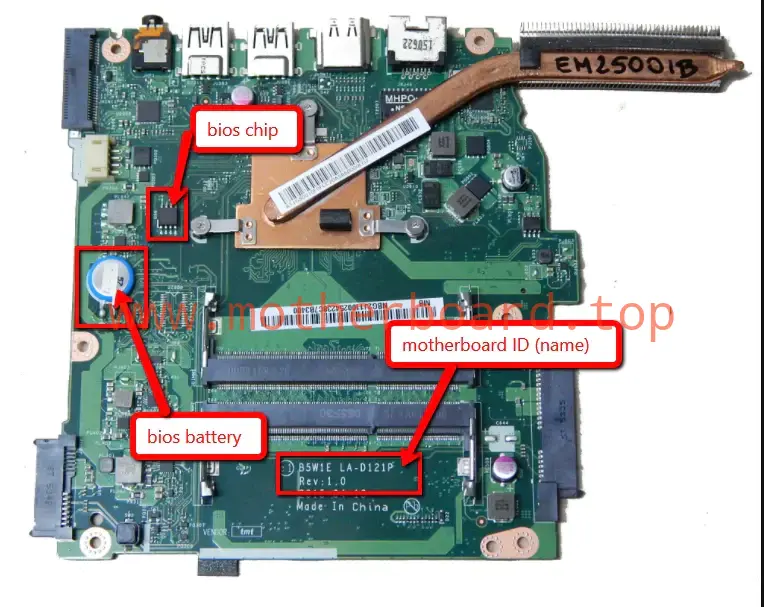 BIOS chip Acer Aspire ES15, ES1 520, 521, ES1-522, for MB: B5W1E LA-D121P, AMD 2