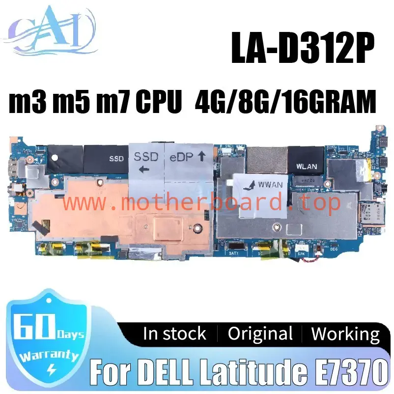 LA-D312P For DELL Latitude E7370 Laptop Motherboard 0X95H8 04MYV6 m3 m5 m7