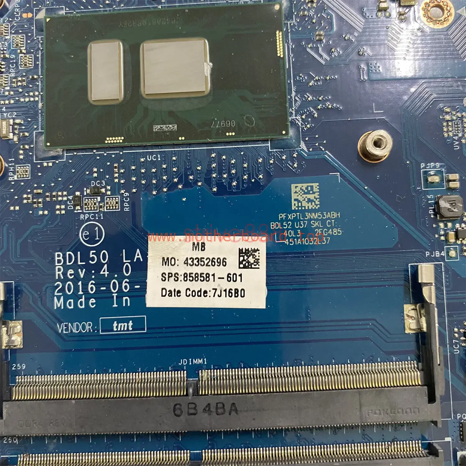 For HP 15-AY 250 G5 with I5-6200U CPU Motherboard LA-D704P 858581-001 858581-601 2