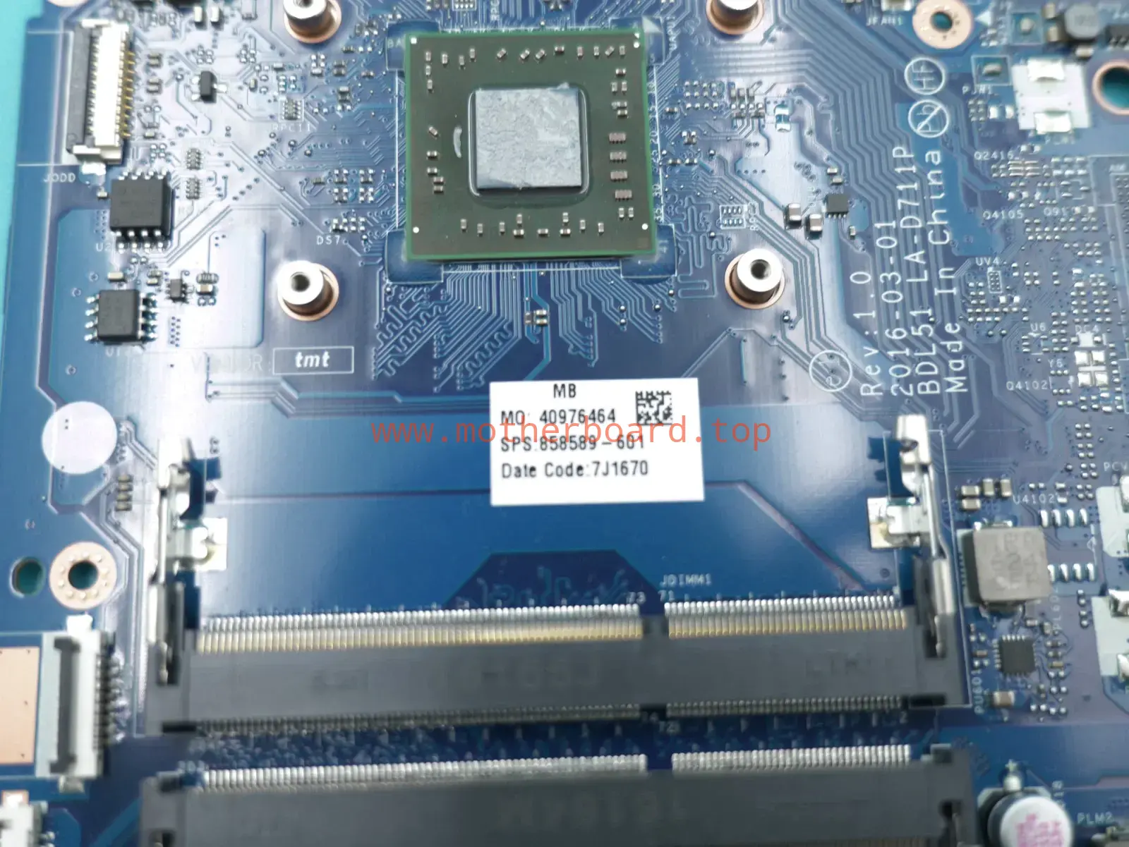 For HP Pavilion 15-BA Laptop Motherboard LA-D711P 858589-601 EM7110 4