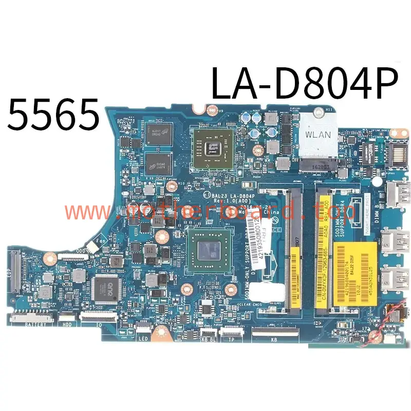 FOR Inspiron 5565 Motherboard Tested LA-D804P 0D8YN1 EM9000P *vm