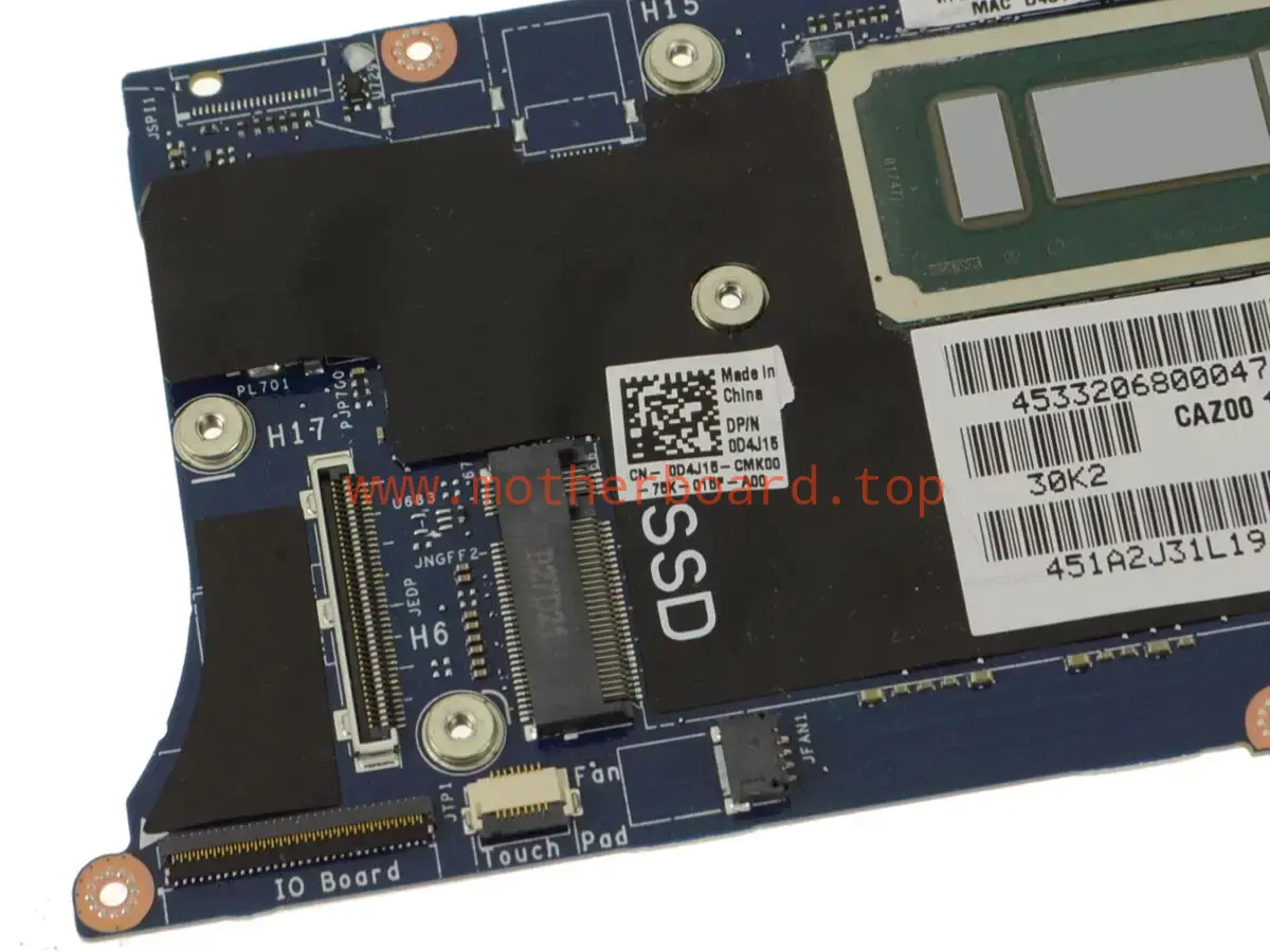 0D4J15 D4J15 FOR DELL XPS 13 9360 Motherboard 16GB LA-D841P I7-7560U 3