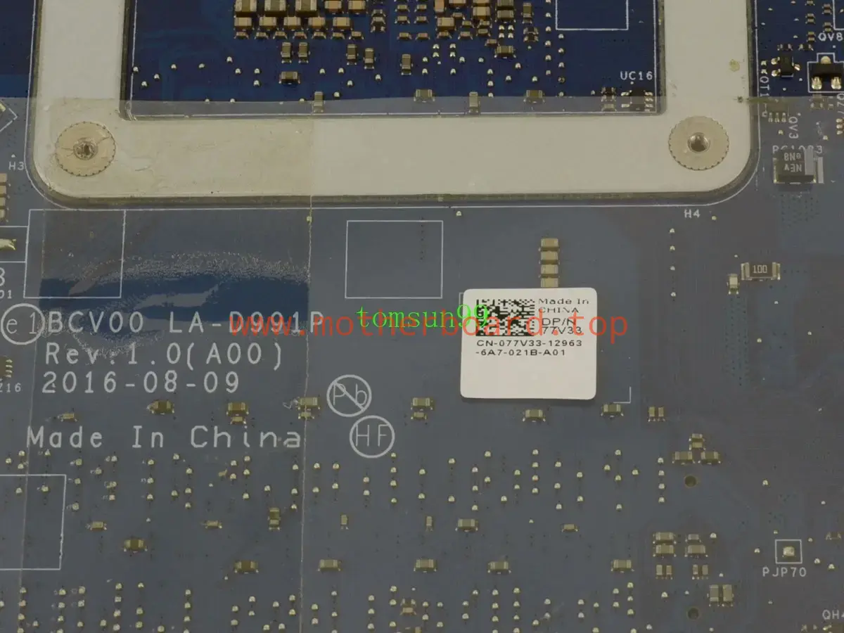 For Dell Inspiron 15 7566 Motherboard LA-D991P 77V33 W/ i7-6700HQ CPU GTX960M 4G 3