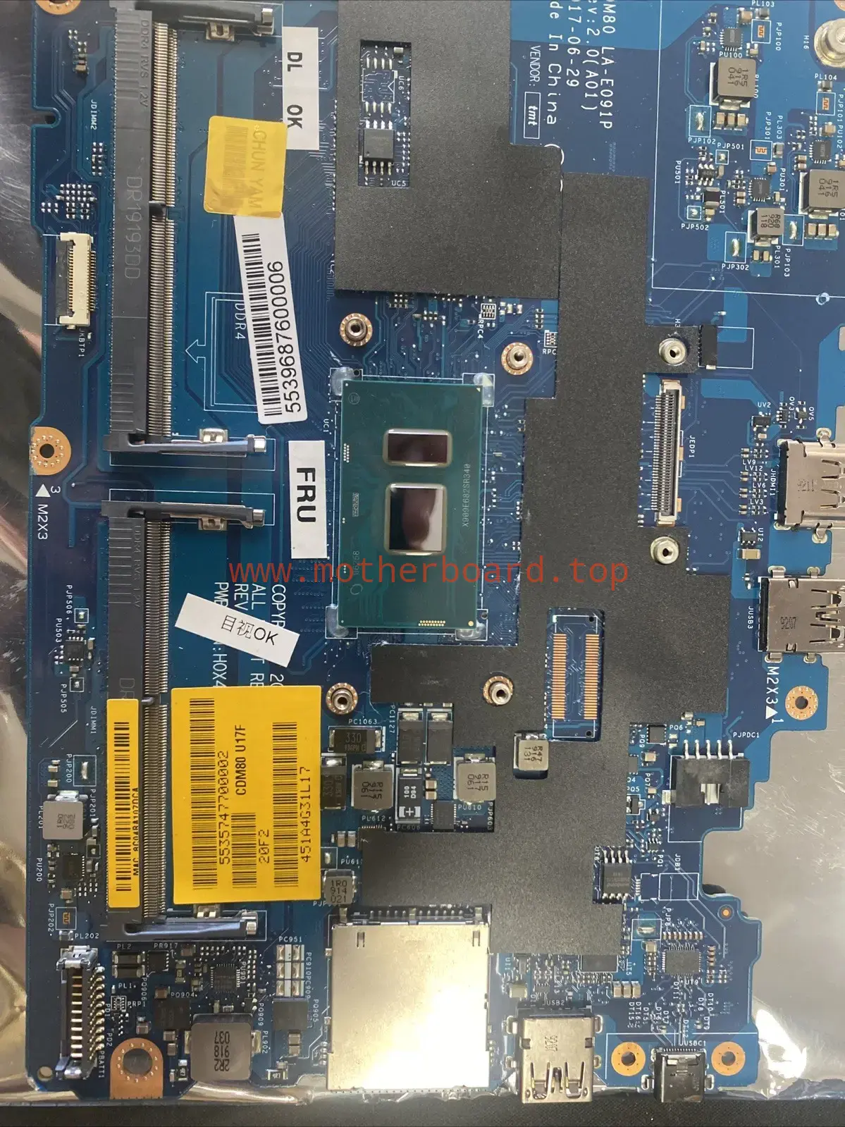 CDM80 LA-E091P For Dell Latitude 5580 E5580 Laptop Motherboard 07JF3P i5-7300U 3